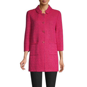 St. John Andrea Knit Jacket Pink Boucle Feminine Sophistication Size 12 Large